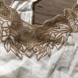 White and gold flowy top